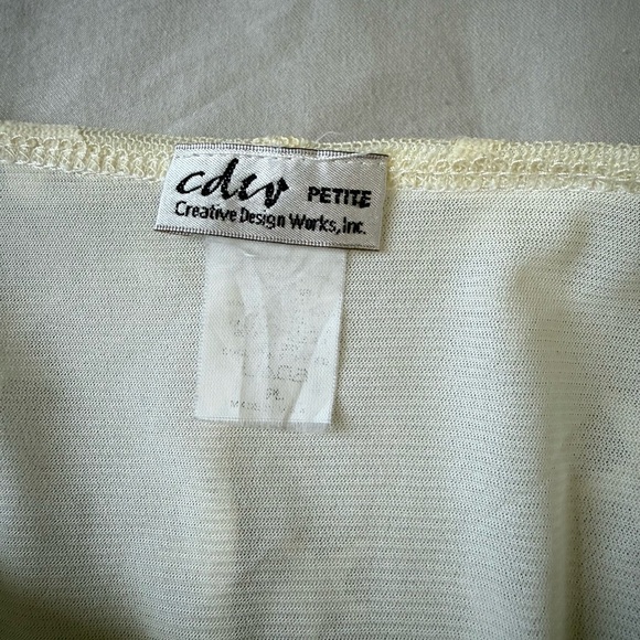 Vintage Mesh White Star Themed Cropped Top Lace Hem Women’s XS/S - Picture 3 of 3